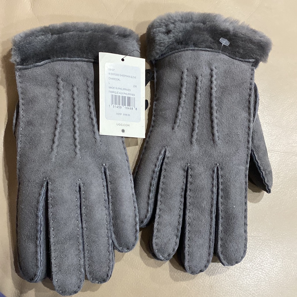 Ugg Shearling Trim Leathers Gloves